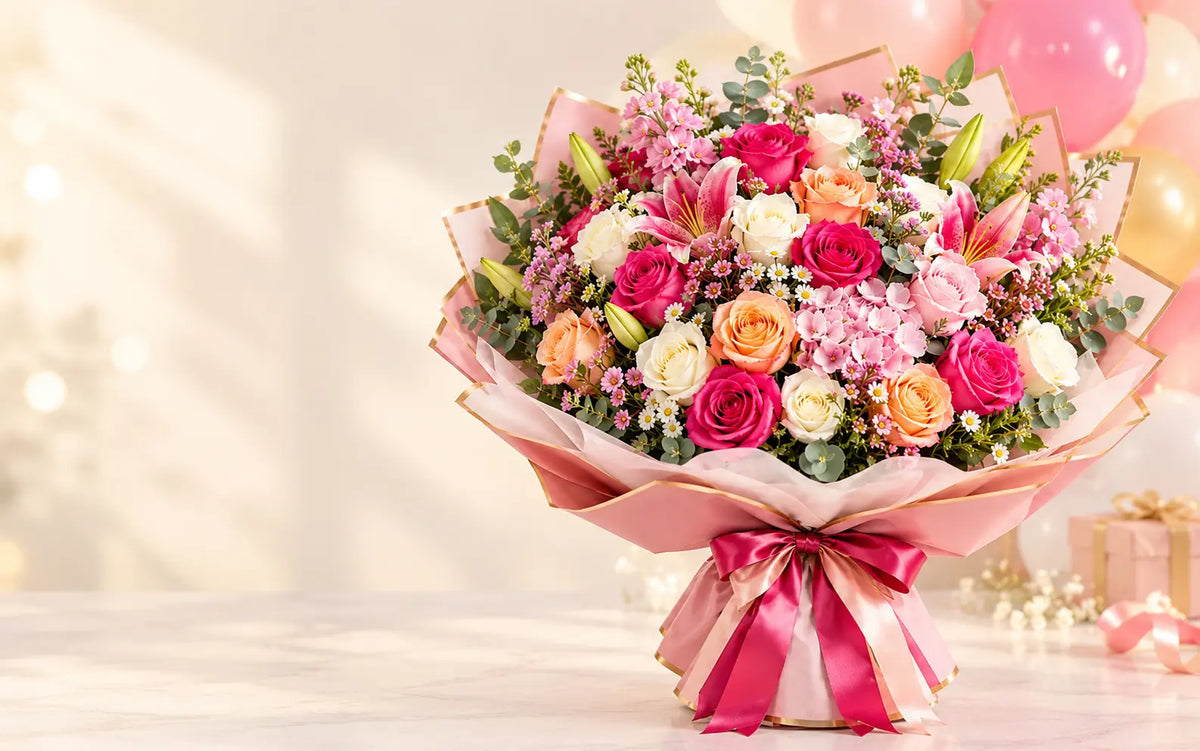 Premium flower bouquet by Flowerdxb