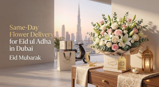 Luxury Eid ul Adha flower bouquet ready for same-day delivery in Dubai by Flowerdxb