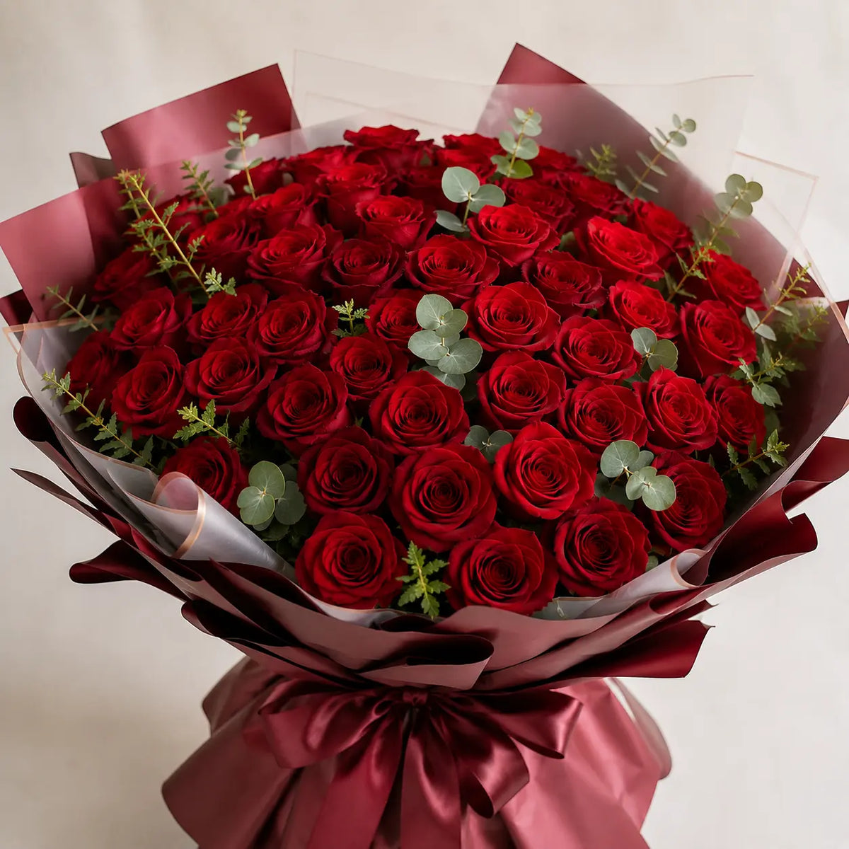 Red roses bouquet Dubai - classic fresh red rose bouquet