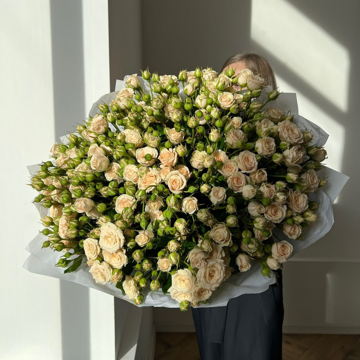 100 Peach Baby Roses – Luxury Bouquet | 5-Hour Delivery Dubai