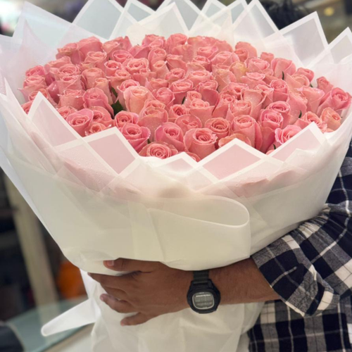 01 Pink Roses Bouquet  Fresh Luxury Roses in Dubai