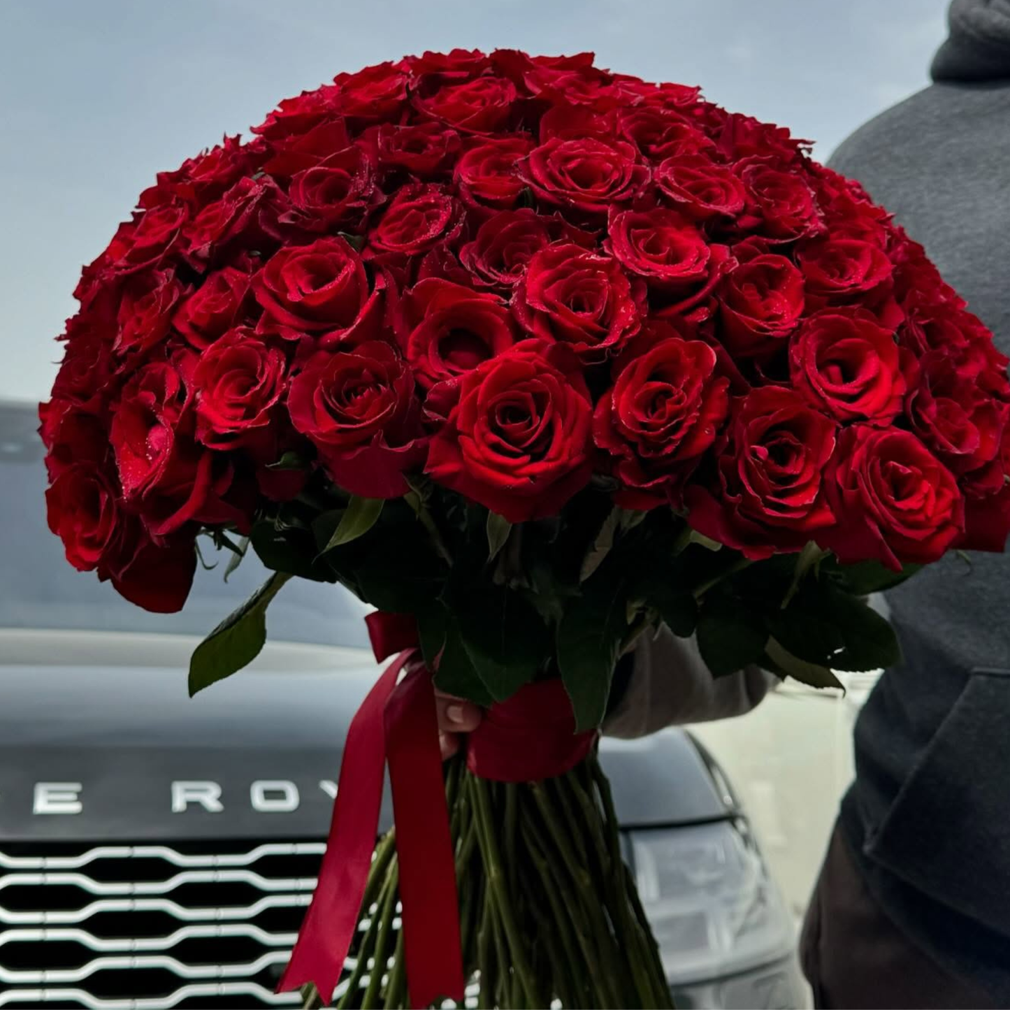 101 Red Rose Bouquet Without Wrapping Fresh Flower
