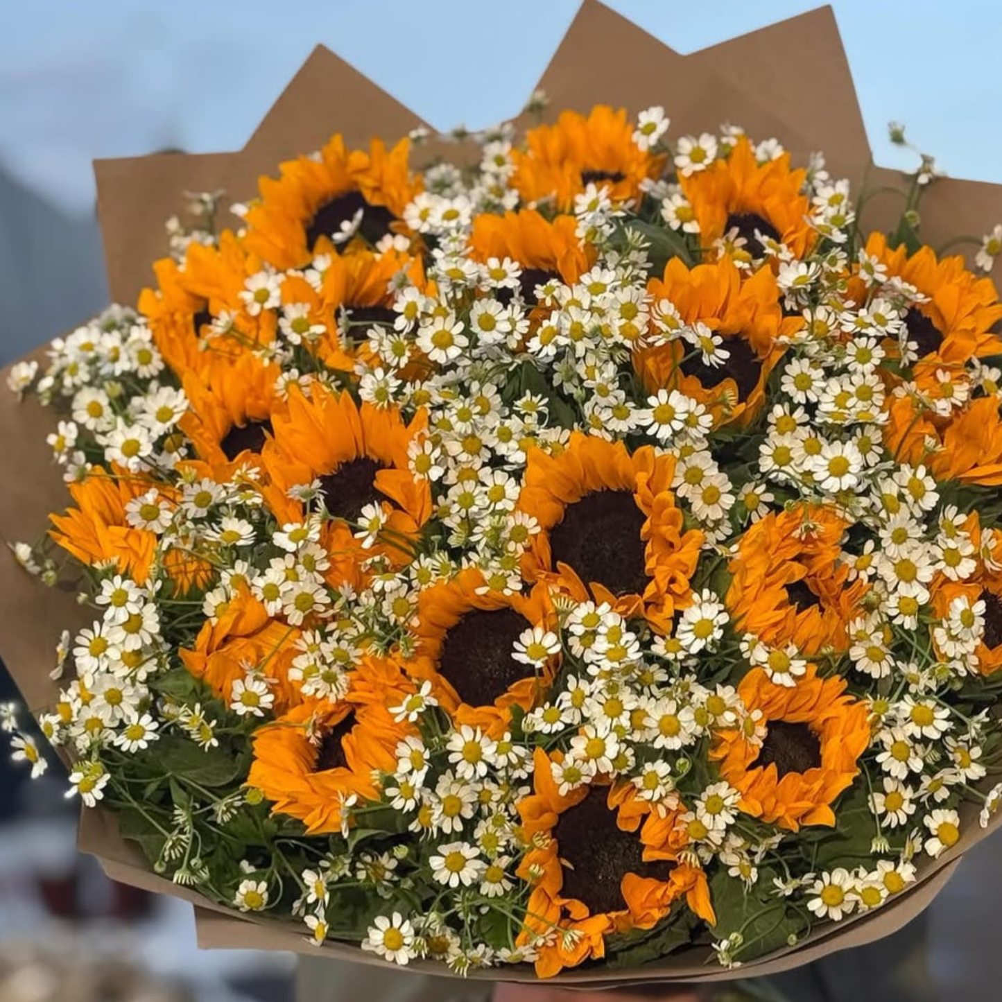 20 Sunflowers & 25 Mini Daisies – Joyful Mixed Bouquet | Dubai Delivery