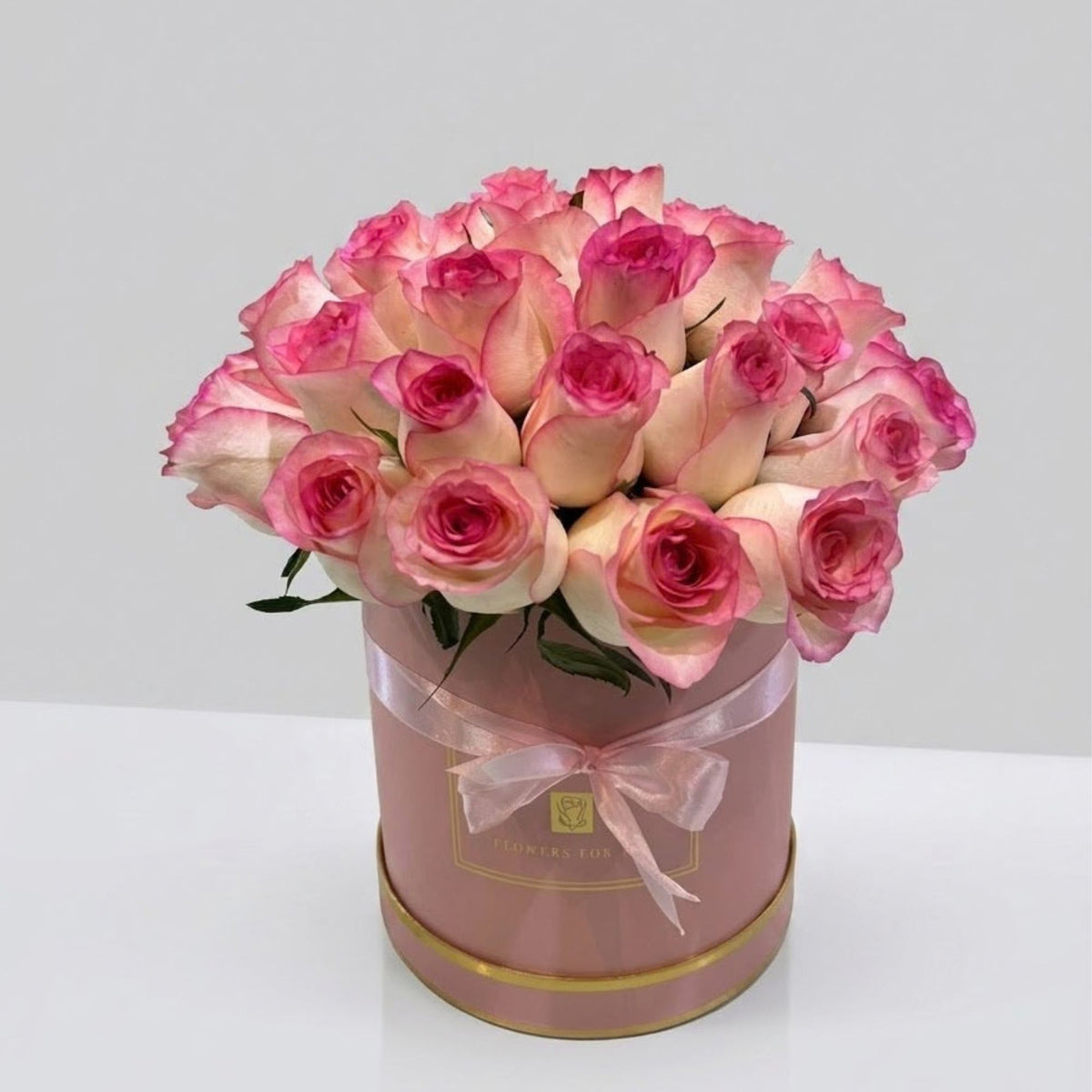 30 Pink Double Roses – Luxury Gift Box | Same-Day Dubai Delivery