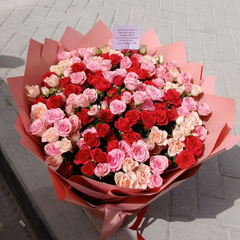 35 Mixed Color Baby Roses Bouquet Dubai | Fresh Rose Delivery