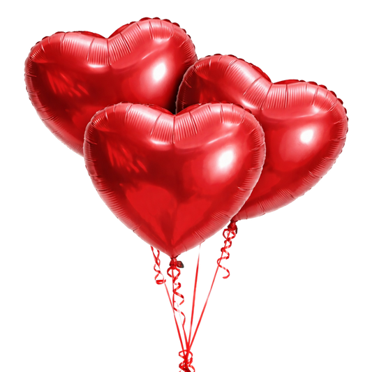 3 Helium Red Balloons Bouquet – Perfect Add-On Gift