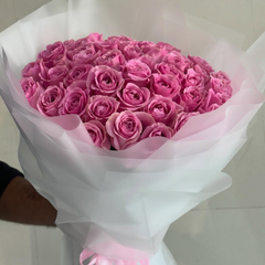 50 Fresh Pink Roses Bouquet Same-Day Delivery Dubai & Sharjah