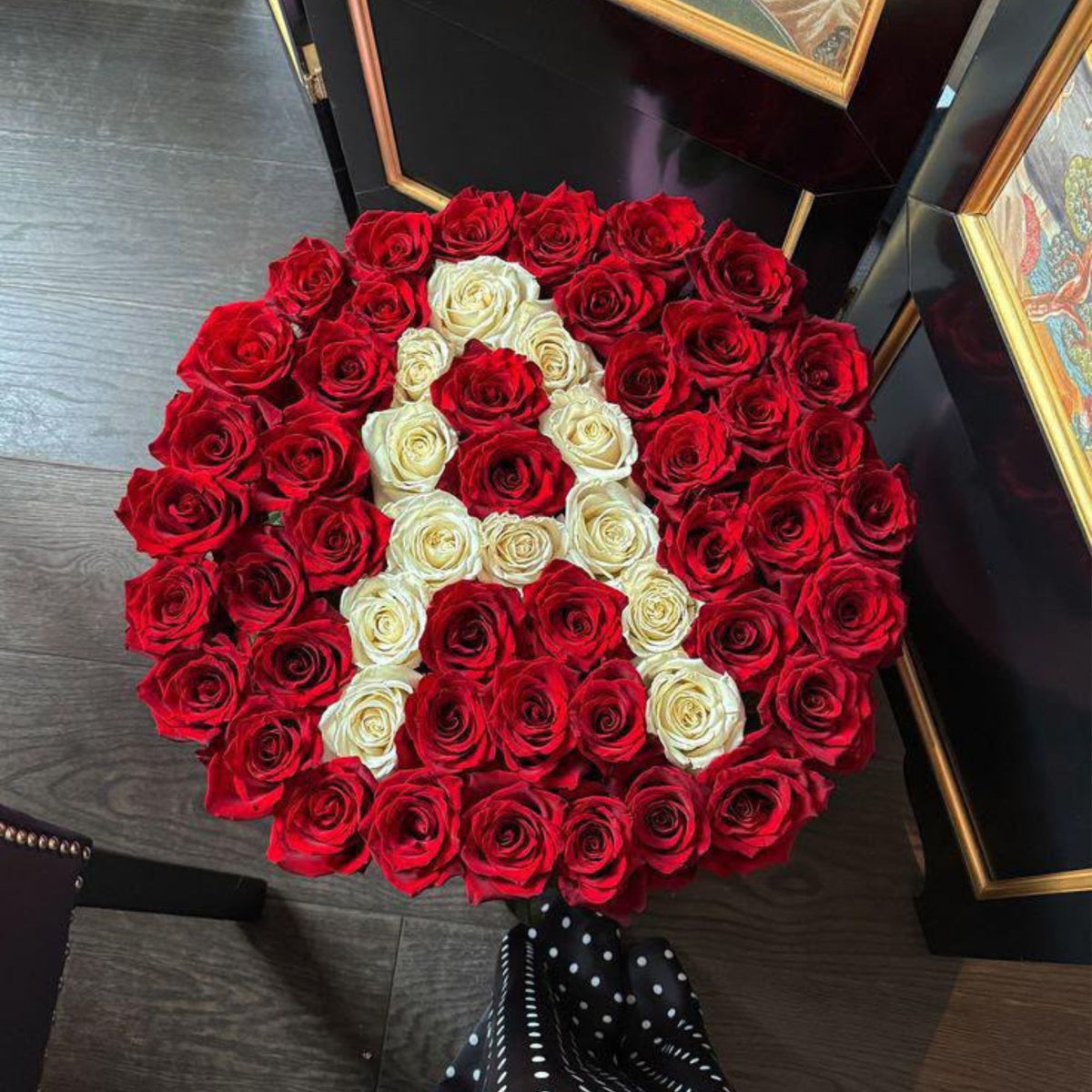 60 Red Roses – Custom Letter Luxury Box | Valentine's Day Dubai