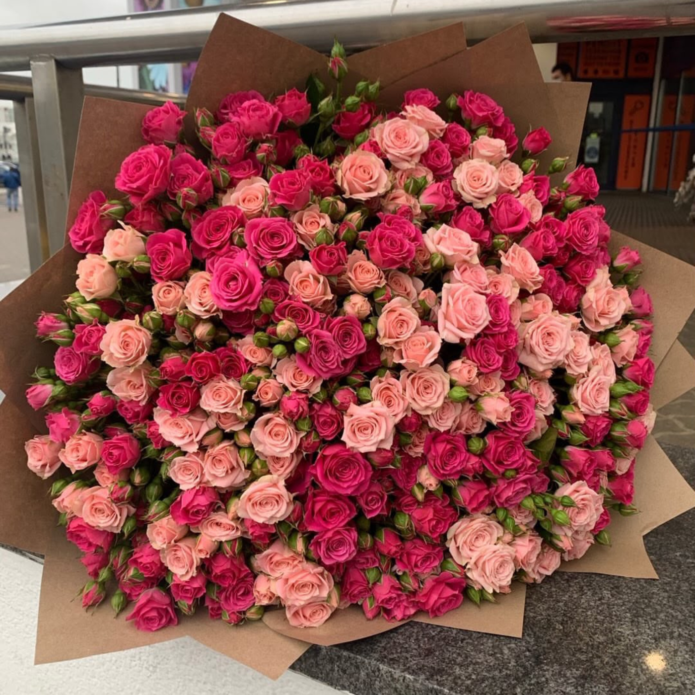 60 Baby Roses  Light Pink & Dark Pink Luxury Bouquet | Same-Day Dubai