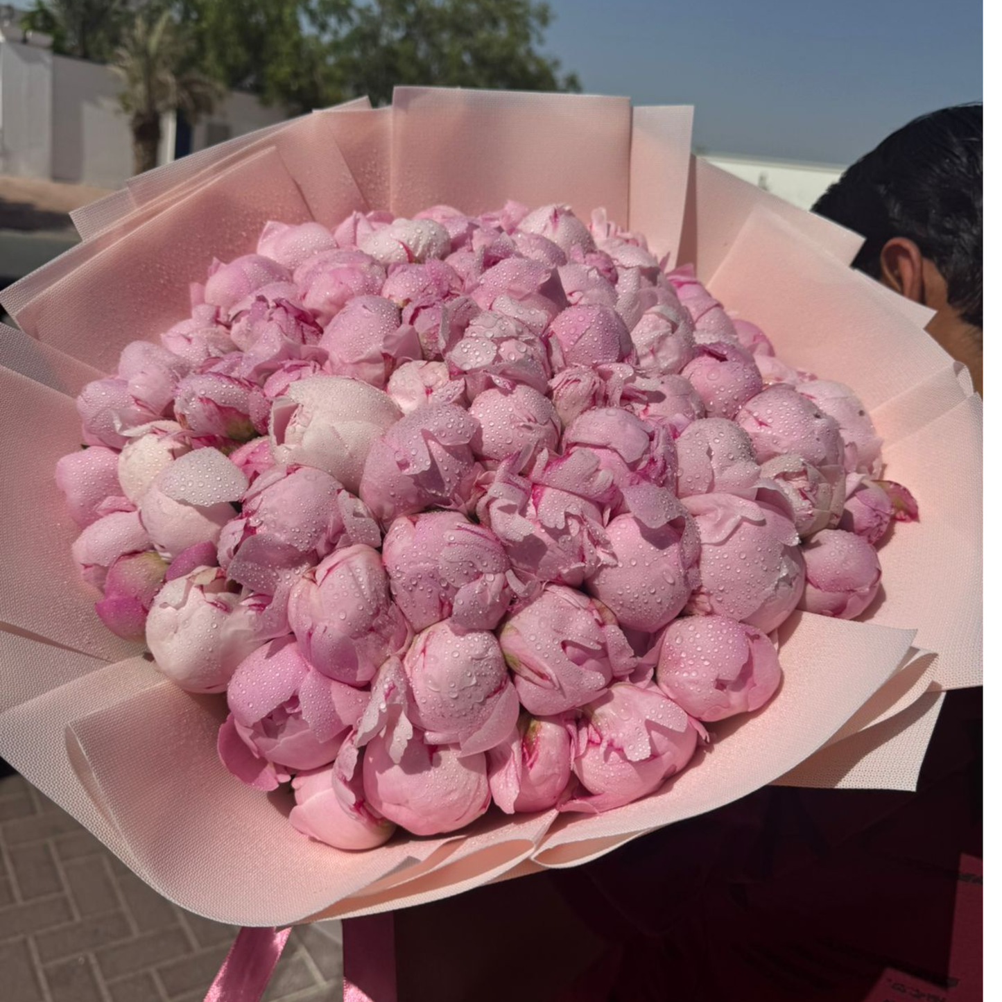 70 Pink Peonies Bouquet Dubai | Luxury Peony Flower Arrangement