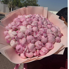 70 Pink Peonies Bouquet Dubai | Luxury Peony Flower Arrangement