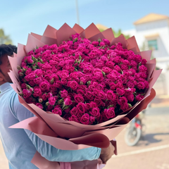 Dark Pink Roses Bouquet Dubai | Luxury Rose Delivery