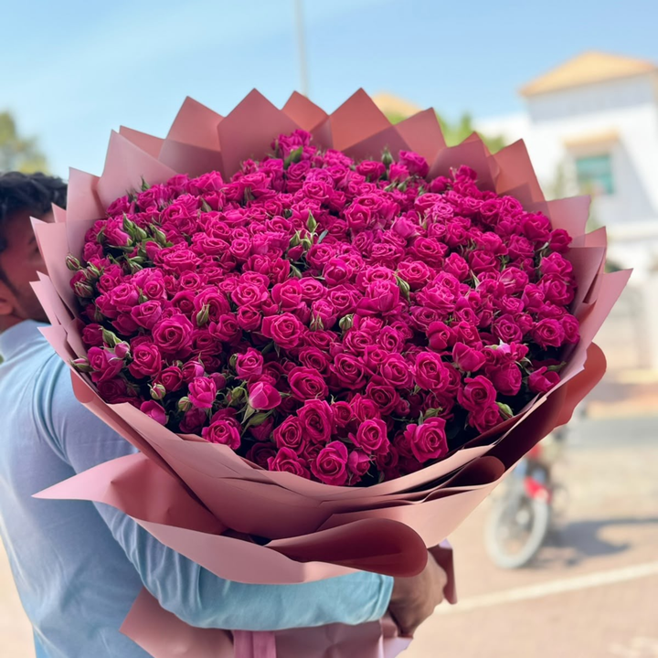 Dark Pink Roses Bouquet Dubai | Luxury Rose Delivery