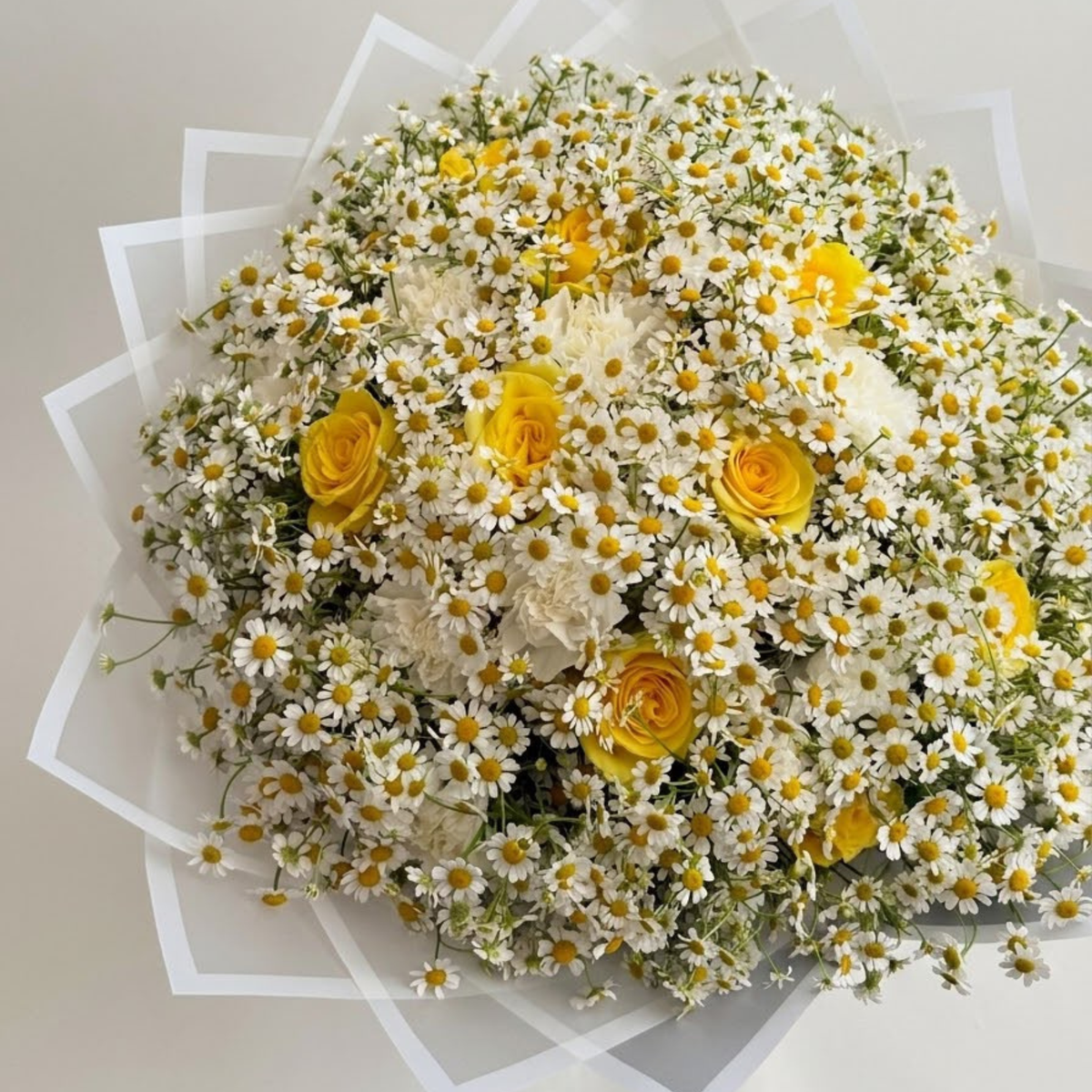 Daisy + Yellow Roses + White Carnations Mix - 5-Hour Delivery Window