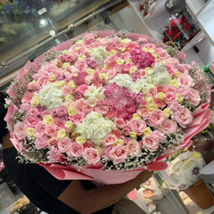 Large Mixed Flower Bouquet  Hydrangeas, Baby Roses, Carnations