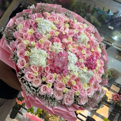 Large Mixed Flower Bouquet  Hydrangeas, Baby Roses, Carnations